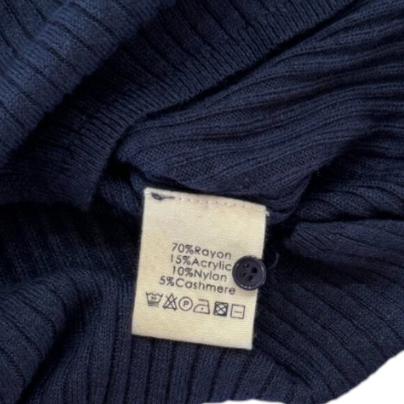 MARMAR COPENHAGEN - LIGHT KNIT TURTLE NECK TOP - 5% CASHMERE - DEEP BLUE - NWT - Picture 4 of 4
